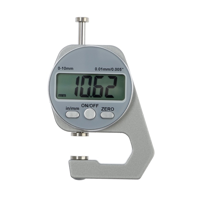 Толщиномер электронный ТУНДРА, металлический, диапазон 0-10 мм, точность 0.01 мм Толщиномер электронный ТУНДРА, металлический, диапазон 0-10 мм, точность 0.01 мм