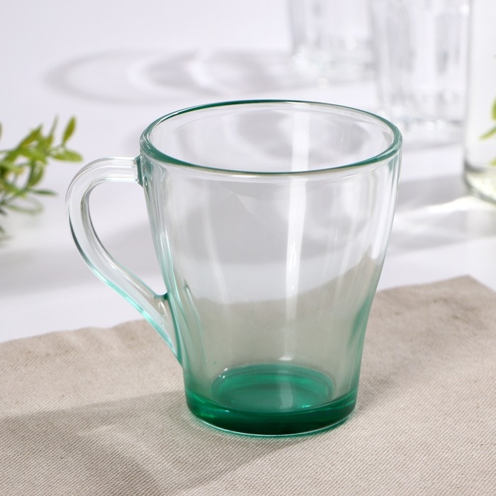 Кружка стеклянная &laquo;Джем&raquo;, 250 мл, цвет зелёный