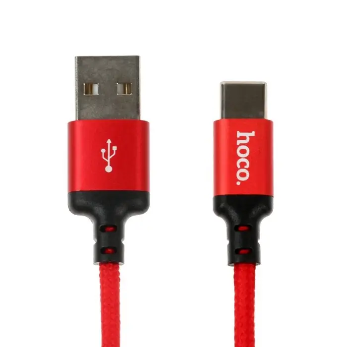 Кабель Hoco X14 Times Speed, Type-С - USB, 3 А, 1 м, черно-красный