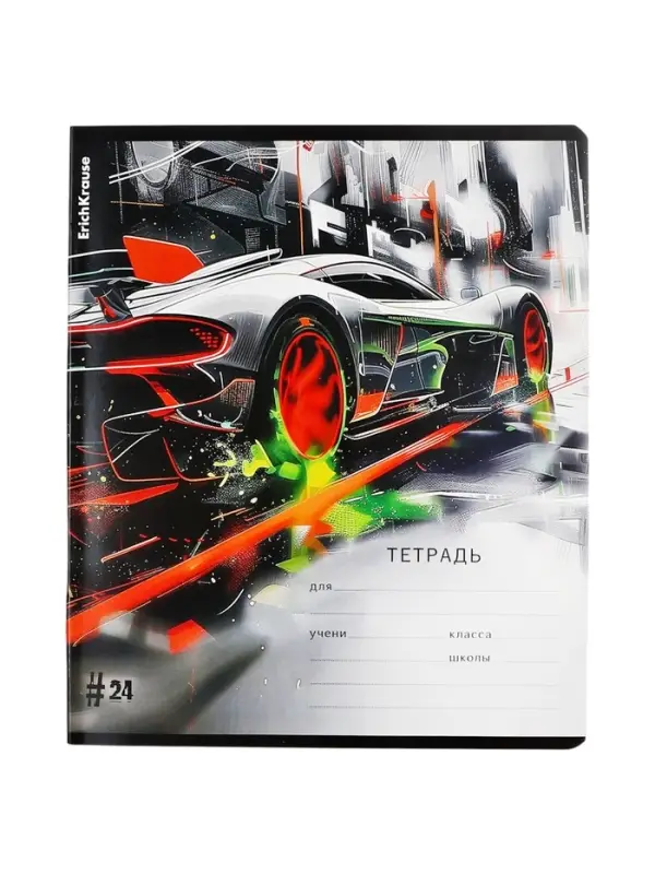 Тетрадь 24 листа в клетку ErichKrause Adrenaline Speed, МИКС