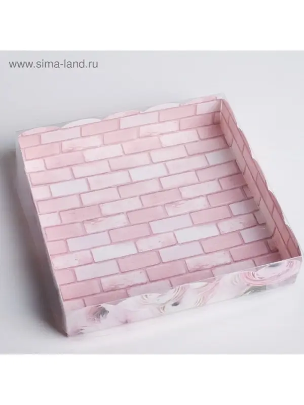 Коробка для печенья, кондитерская упаковка с PVC крышкой, My best wishes, 15 х 15 х 3 см Коробка для печенья, кондитерская упаковка с PVC крышкой, My best wishes, 15 х 15 х 3 см