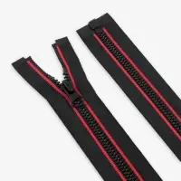 Молния &laquo;Трактор&raquo;, №5, разъёмная, замок автомат, 60 см, чёрная, красная