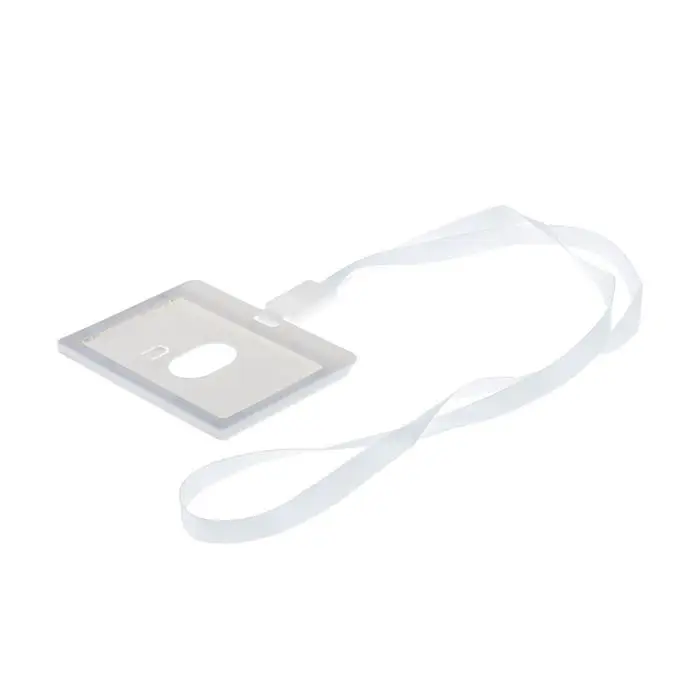 Бейдж - карман горизонтальный, внешний размер 100×74 мм, внутренний размер 90×54 мм, светло-серый, с лентой, жёсткокаркасный Бейдж - карман горизонтальный, внешний размер 100×74 мм, внутренний размер 90×54 мм, светло-серый, с лентой, жёсткокаркасный