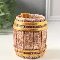 Шкатулка с крышкой для украшений &laquo;Бочка&raquo;, 9&times;7&times;7 см, коричневая