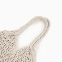 Сумка пляжная, плетёная, клетка 3.5 см, белая