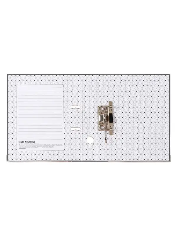 Папка-регистратор А4, 50 мм, ПВХ, тиснение &laquo;лен&raquo;, металлическая окантовка, карман на корешок, собранная, серая