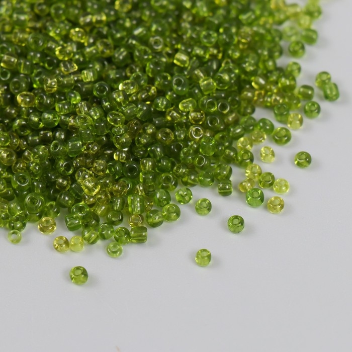 Бисер стекло 12/0  Бисер стекло 12/0 "Салат" прозрачный 450 гр МИКС