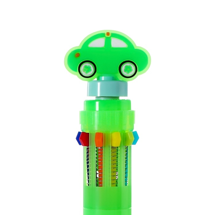 Многоцветная шариковая ручка Calligrata Многоцветная шариковая ручка Calligrata "Машинка-спиннер", автоматическая, 10-ти цветная, узел 0.7 мм, зелёная