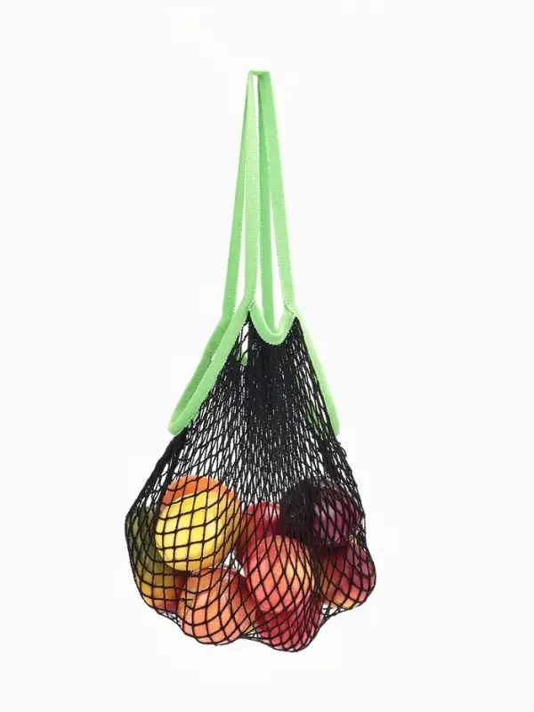 Сумка - авоська плетёная, клетка 1.5 см, чёрная