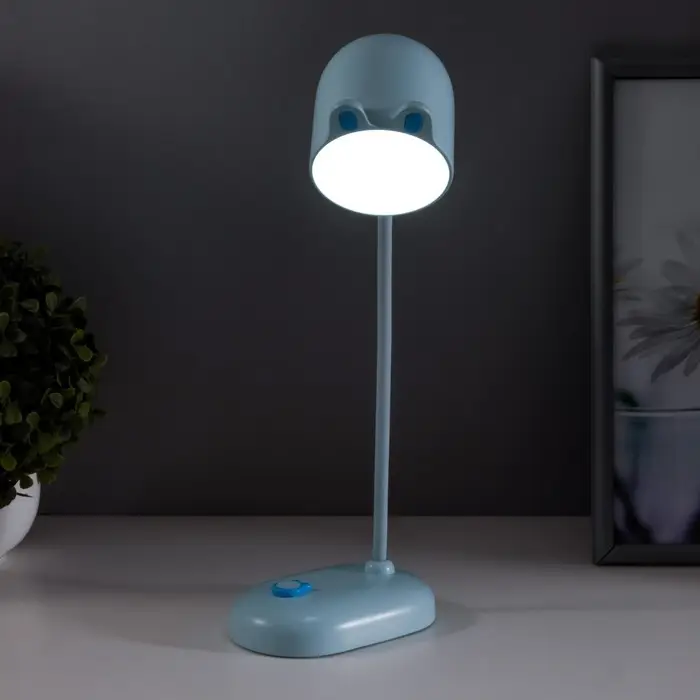 Лампа настольная RISALUX &laquo;Мими&raquo;, светодиодная, 3 Вт, диммер, USB, голубая, 8&times;12.5&times;32 см
