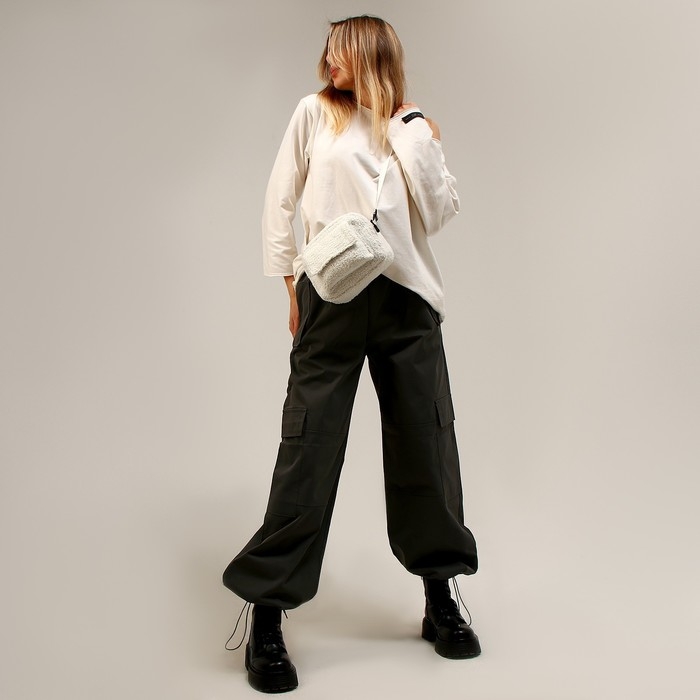 Плюшевая сумка тедди кросс-боди, белая