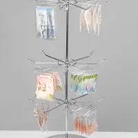 Вертушка, 3 яруса по 8 крючков, 27.5&times;27.5&times;55 см, цвет хром