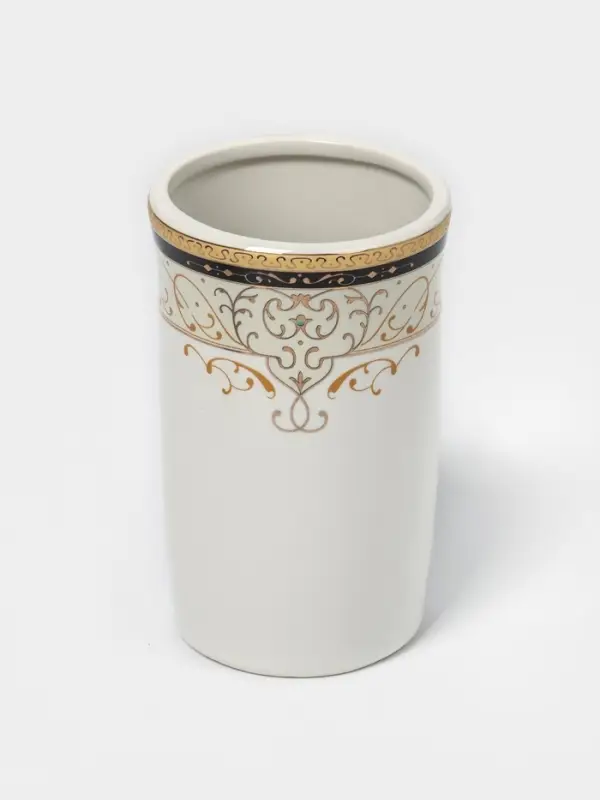 Набор аксессуаров для ванной комнаты Доляна &laquo;Золотая роскошь&raquo;, 4 предмета, дозатор 250 мл, мыльница, 2 стакана, белый