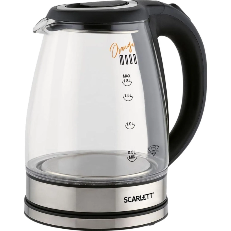 Чайник SCARLETT SC-EK27G36,электрический, стекло, 1800Вт, 1.8л, черный
