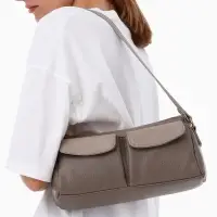 Сумка женская багет TEXTURA на молнии, 27&times;8&times;13 см, бежево-серая