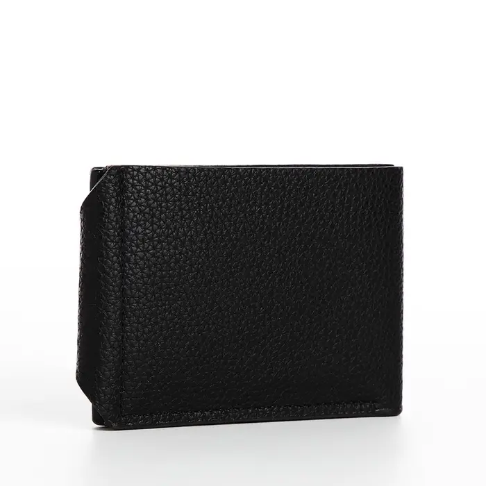 Портмоне мужское, на магните, 3 отделения, чёрное