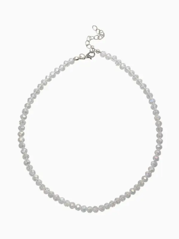 Чокер из бисера «Хрусталь», разноцветный в серебре, 37 см + 5 см доп, цепочка