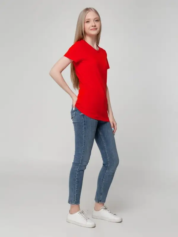 Футболка женская T-bolka Lady красная, размер S