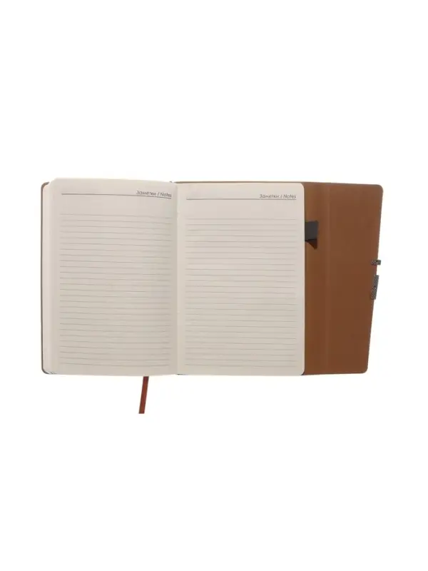 Ежедневник недатированный формат А5, с клапаном, 96л, линия, пвх, Серый Ежедневник недатированный формат А5, с клапаном, 96л, линия, пвх, Серый