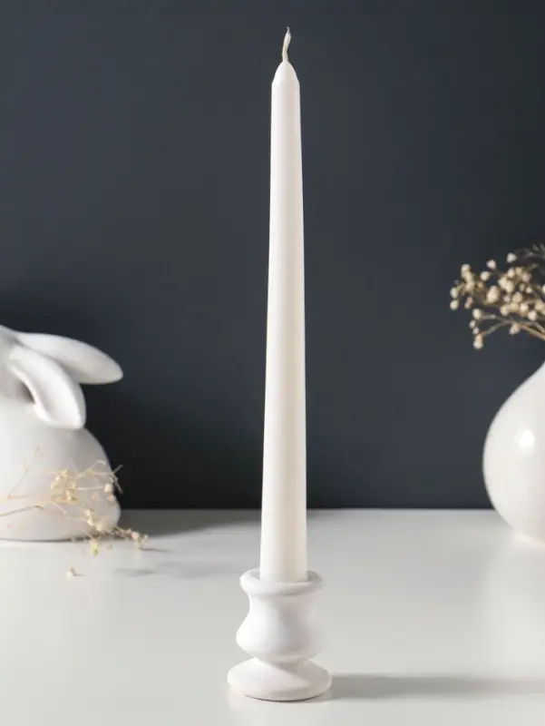 Свеча античная 25 см, 58 г, 7 ч, белый