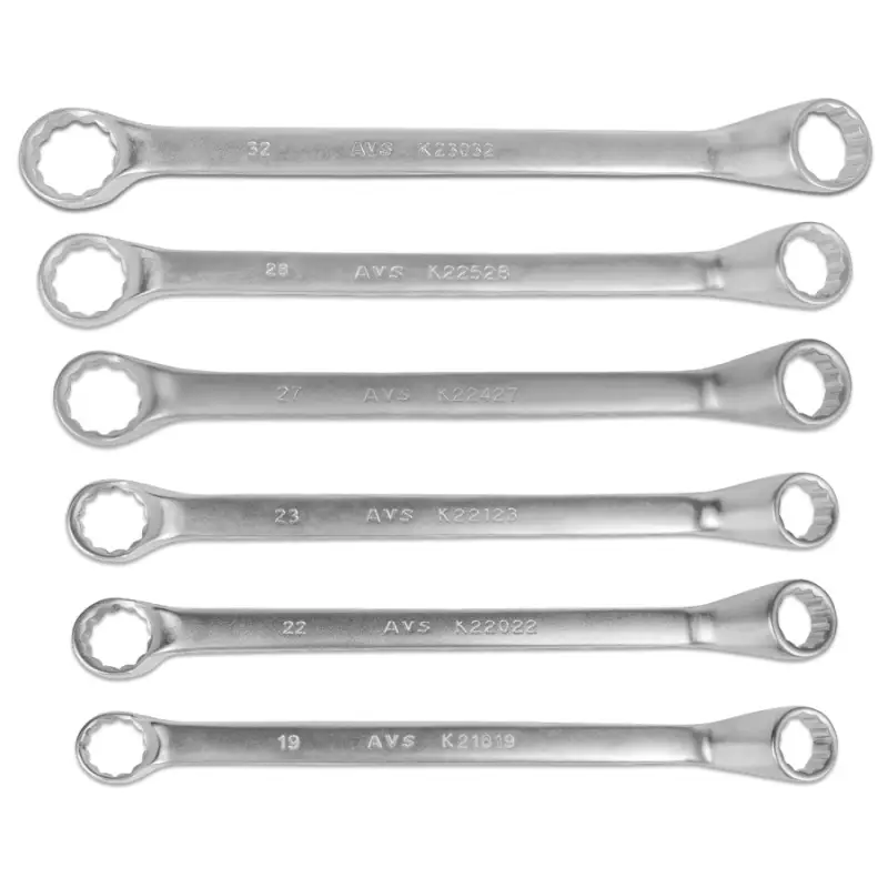 Набор ключей гаечных накидных изогнутых в сумке (6-32 мм) (12 предметов) AVS K2N12M
