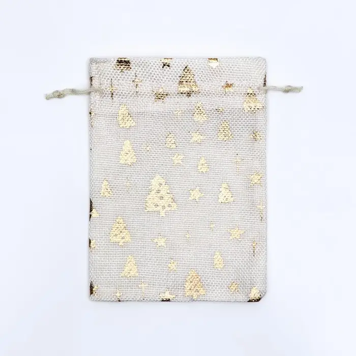 Мешочек подарочный новогодний из холщи «Елочки», 13×18 см Мешочек подарочный новогодний из холщи «Елочки», 13×18 см