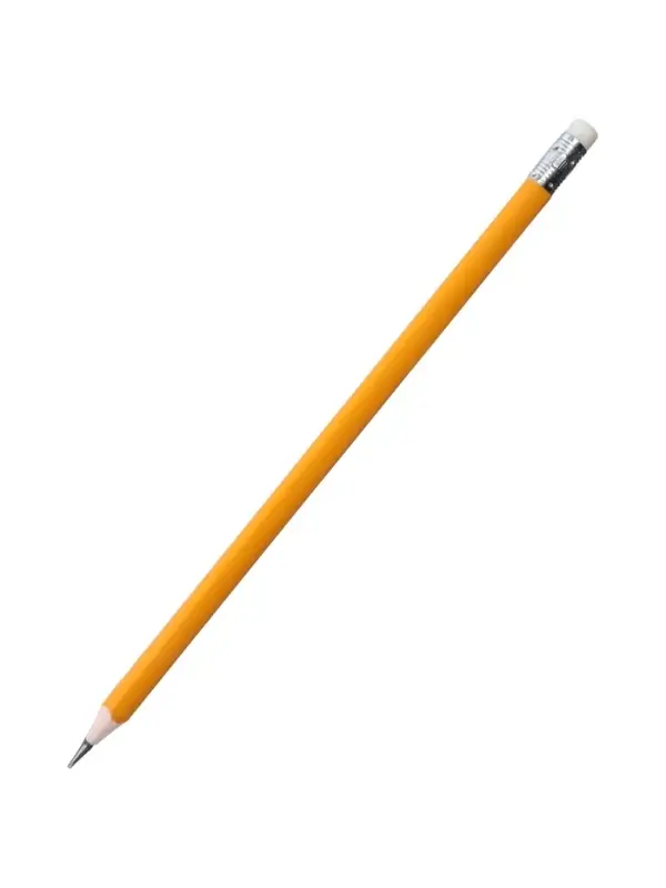 Набор карандашей чернографитных Calligrata. Classic, 12 штук, HB, с ластиком, трёхгранные, пластиковые, оранжевый корпус