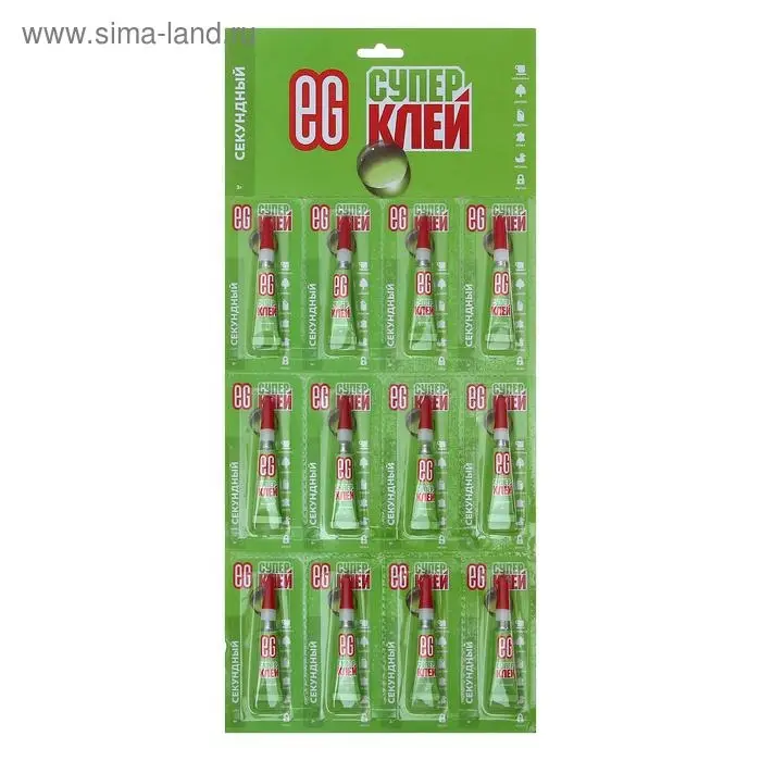 Супер-Клей Еврогарант блистер, 3г/1 шт. Супер-Клей Еврогарант блистер, 3г/1 шт.