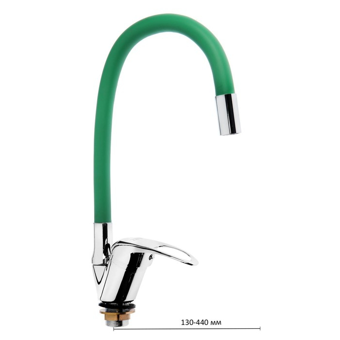 Смеситель для кухни ZEIN Z2109, однорычажный, гибкий излив, картридж 40 мм, зеленый/хром Смеситель для кухни ZEIN Z2109, однорычажный, гибкий излив, картридж 40 мм, зеленый/хром