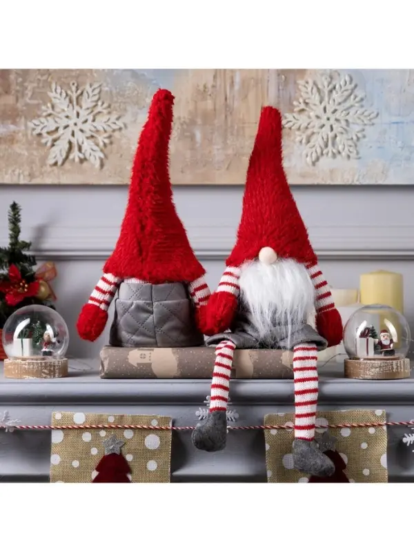 Светодиодная фигура &laquo;Гном с бородой&raquo; 14&times;47&times;9 см, текстиль, от батареек AG10&times;3, свечение тёплое белое