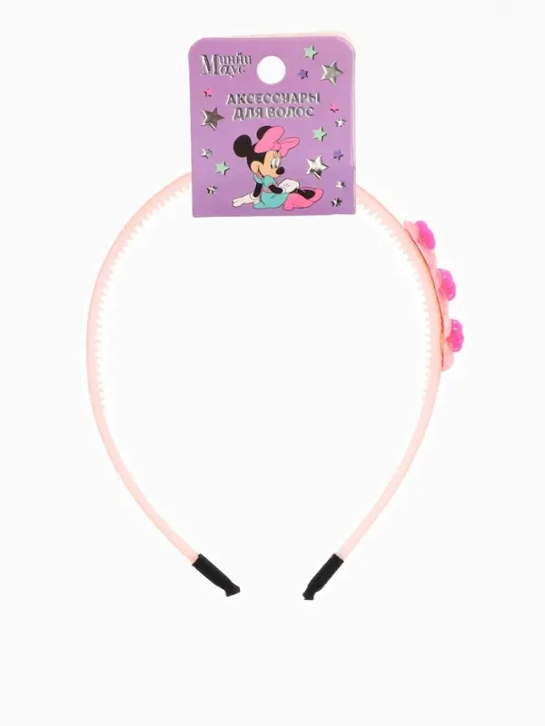 Ободок для волос розовый, Минни Маус
