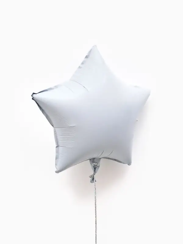 Воздушные шары фольгированные 18" "Звезда" цвет белый,  набор 5 штук