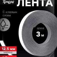 Магнитная лента ТУНДРА, с клеевым слоем, 12.5&times;1.5 мм, длина 3 м