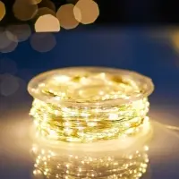 Гирлянда «Нить» 100 м роса, IP44, серебристая нить, 1000 LED, пульт, 36 В, свечение тёплое белое