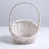 Корзина плетёная 25&times;25&times;5&times;13.5&times;30 см, ива, белая