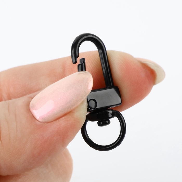 Карабин металлический, 33 × 12.5 мм / 10 × 1.25 мм, 5 шт, цвет чёрный матовый Карабин металлический, 33 × 12.5 мм / 10 × 1.25 мм, 5 шт, цвет чёрный матовый