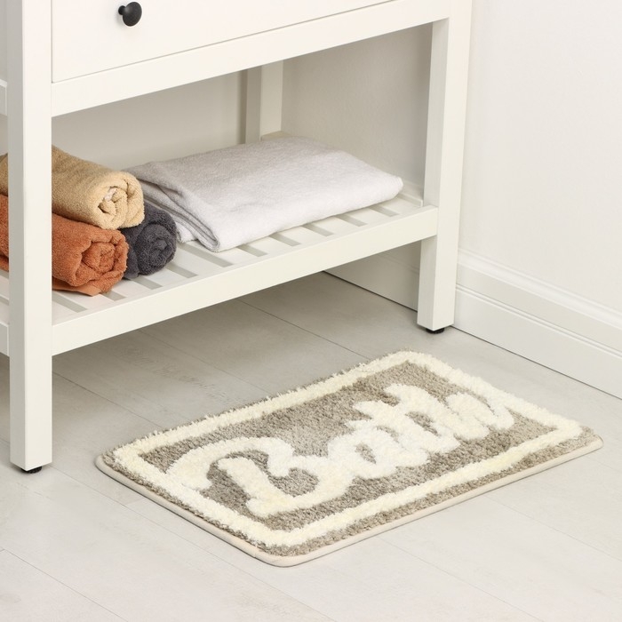 Коврик для ванной и туалета SAVANNA «Bath», 40×60 см, цвет бежевый Коврик для ванной и туалета SAVANNA «Bath», 40×60 см, цвет бежевый