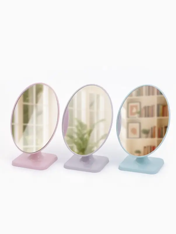 Зеркало настольное, овальное, 15&times;23 см, (14.3&times;20 см), МИКС