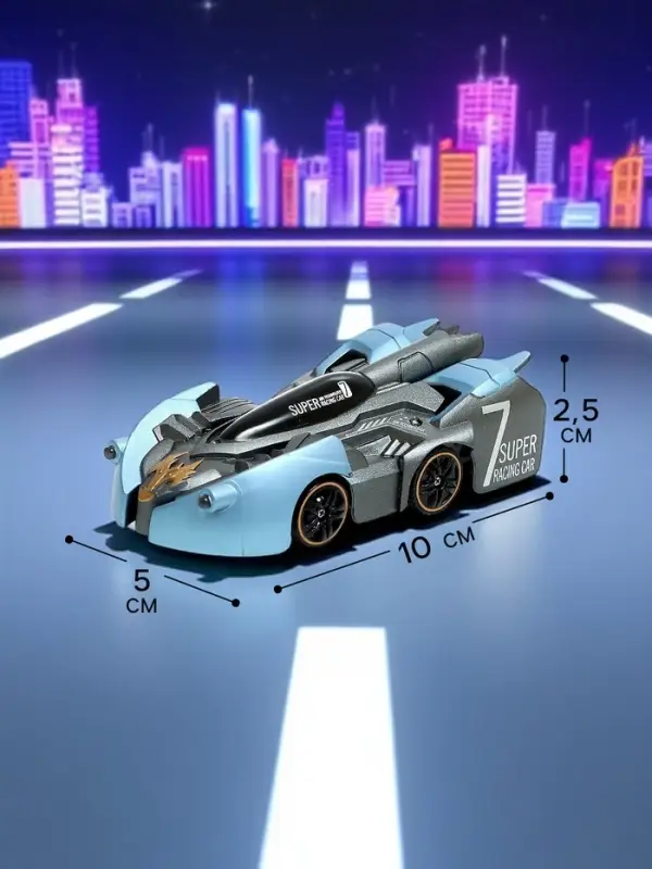 Антигравитационная машинка Wall Racer, радиоуправление, ездит по стенам, работает от аккумулятора, цвет синий
