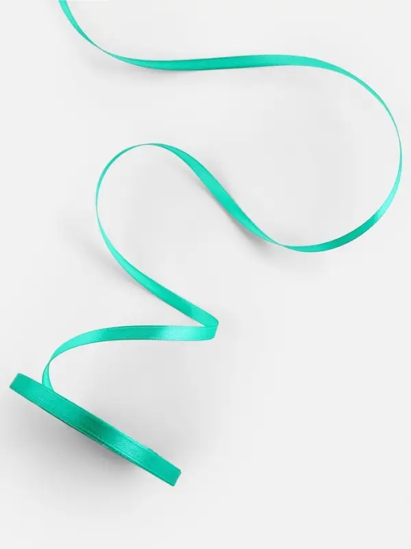 Лента атласная, 6 мм, 23±1 м, бирюзовая №54 Лента атласная, 6 мм, 23±1 м, бирюзовая №54