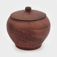 Горшок для жаркого &laquo;Колос&raquo;, 700 мл, 13&times;13 см, красная глина