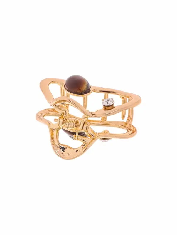 Крабик для волос &laquo;Эдисон&raquo;, изгиб, 4.5 см, золотистый