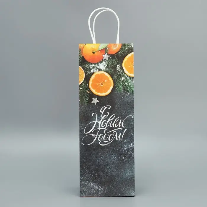 Пакет под бутылку «Мандарины», 13 x 36 x 10 см Пакет под бутылку «Мандарины», 13 x 36 x 10 см