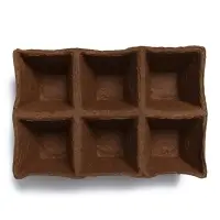 Кассета для рассады, 28&times;20&times;9 см, 6 ячеек по 400 мл, 8&times;8 см, торф, набор 3 шт., &laquo;Умный огород&raquo;