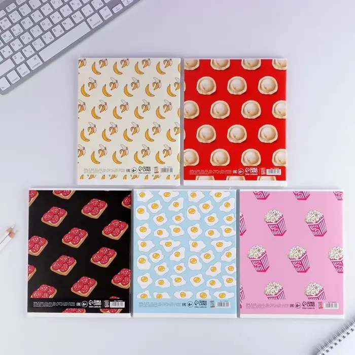 Тетрадь в клетку, 48 л., А5, на скрепке, блок №1 «Паттерн» МИКС Тетрадь в клетку, 48 л., А5, на скрепке, блок №1 «Паттерн» МИКС