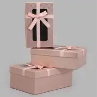 Набор подарочных коробок 3 в 1, прямоугольные с окном 23&times;16&times;9.5 21&times;14&times;8.0 19&times;12&times;6.5 см