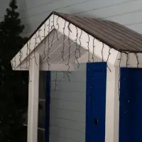 Гирлянда &laquo;Бахрома&raquo; 3&times;0.6 м, IP44, УМС, тёмная нить, 160 SMD-LED, свечение мульти, 220 В