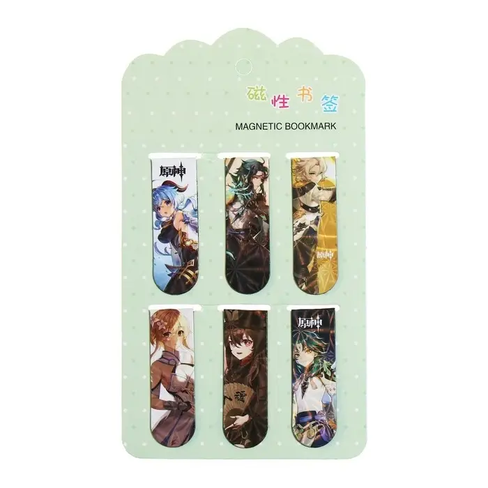Набор магнитных закладок для книг Calligrata 6 штук, Набор магнитных закладок для книг Calligrata 6 штук, "Аниме", МИКC