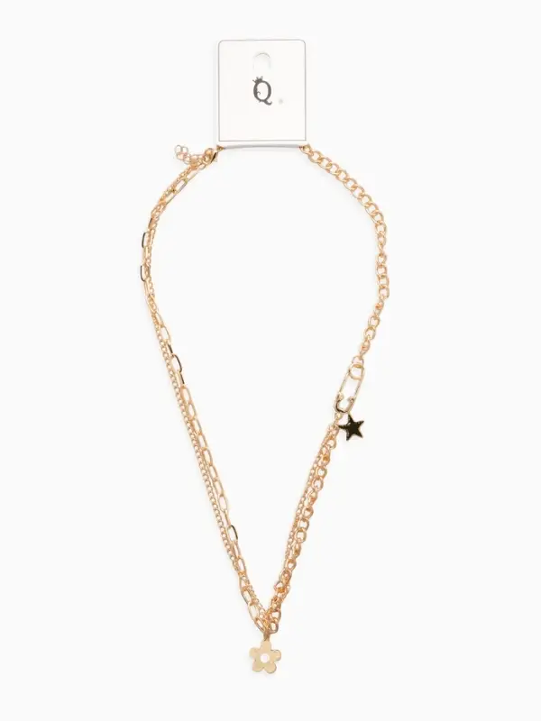 Цепь двойна "Нежный хард-рок", 40см, цвет золото