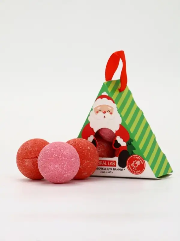 Бомбочки для ванны «Санта», набор 3 шт х 40 г, пряный глинтвейн, URAL LAB Бомбочки для ванны «Санта», набор 3 шт х 40 г, пряный глинтвейн, URAL LAB
